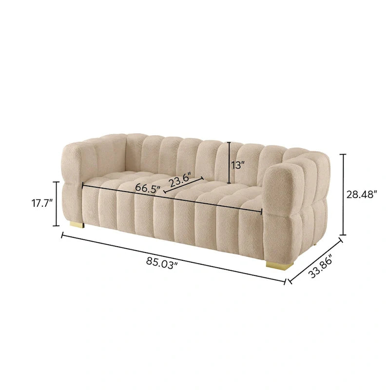 Canapé moderne de 85 en tissu gaufré, confortable pour les loisirs