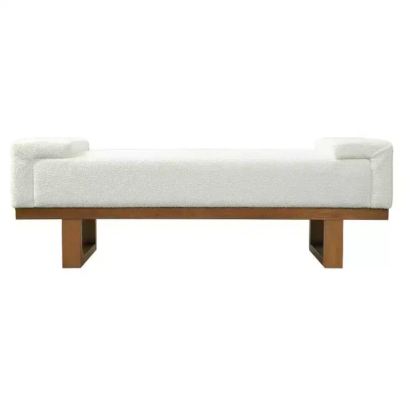 Christopher Knight Home Paulina moderne bank van rubberhout, bekleed met bouclé