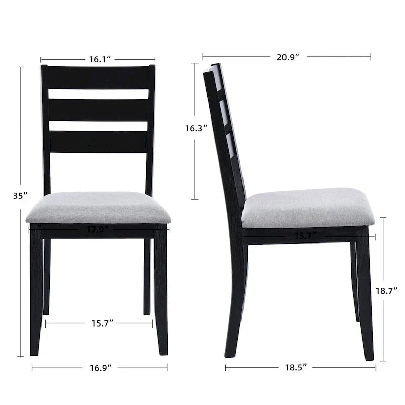 Set van 4 houten eetkamerstoelen met spijlenrugleuning