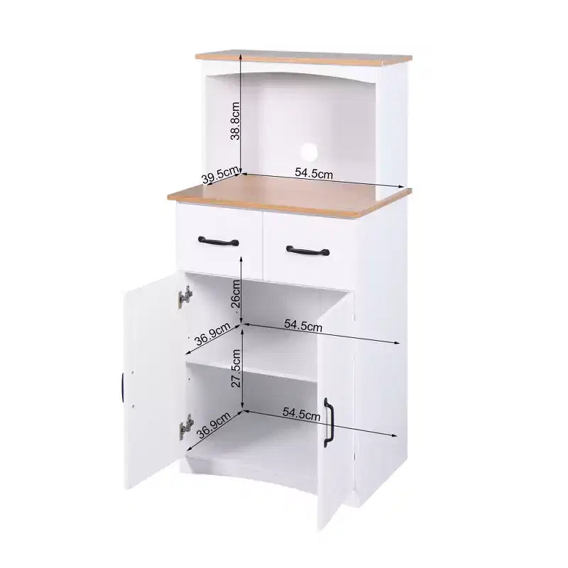 Credenza dispensa da cucina in legno sumyeg con cassetto e ripiano per microonde
