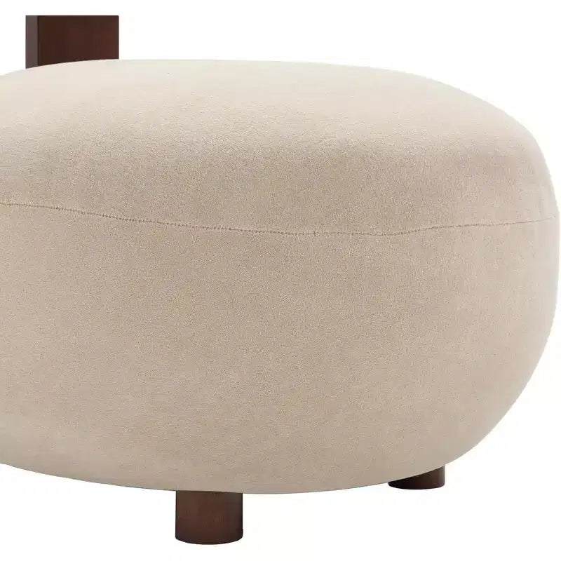 Fauteuil d'appoint sculptural moderne Christopher Knight Home Chariya en hévéa, revêtement en velours et dossier cylindrique
