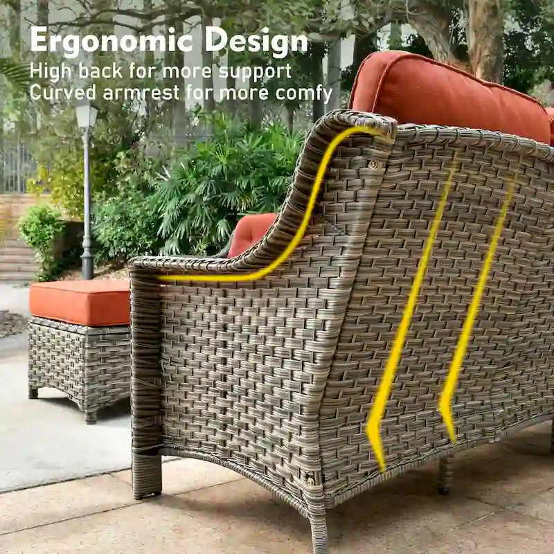 Ensemble de mobilier de jardin extérieur XIZZI de 9 pièces avec fauteuil pivotant