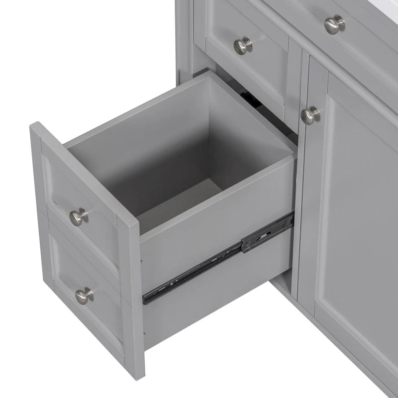 Bad-Waschtischunterschrank mit oberem Waschbecken und Auszugsschublade