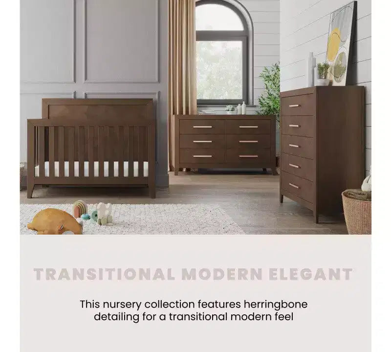 Child Craft Kieran Kinderzimmer-Set, 3-teilig, mit Babybett, Kommode und Schubladenkommode; einschließlich 4-in-1 umbaubarem Babybett