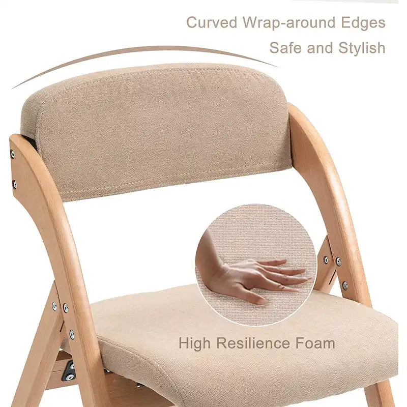 Chaises pliantes empilables en bois pour salle à manger avec assise rembourrée (lot de 4)
