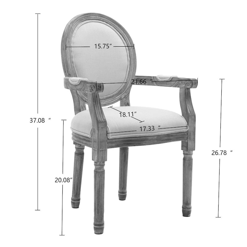 Gepolsterte Esszimmer-Armlehnstühle aus Stoff, 2er-Set