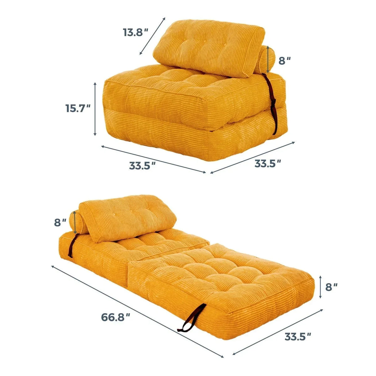 8 Cordsofa, Klappsofabett, Einzel