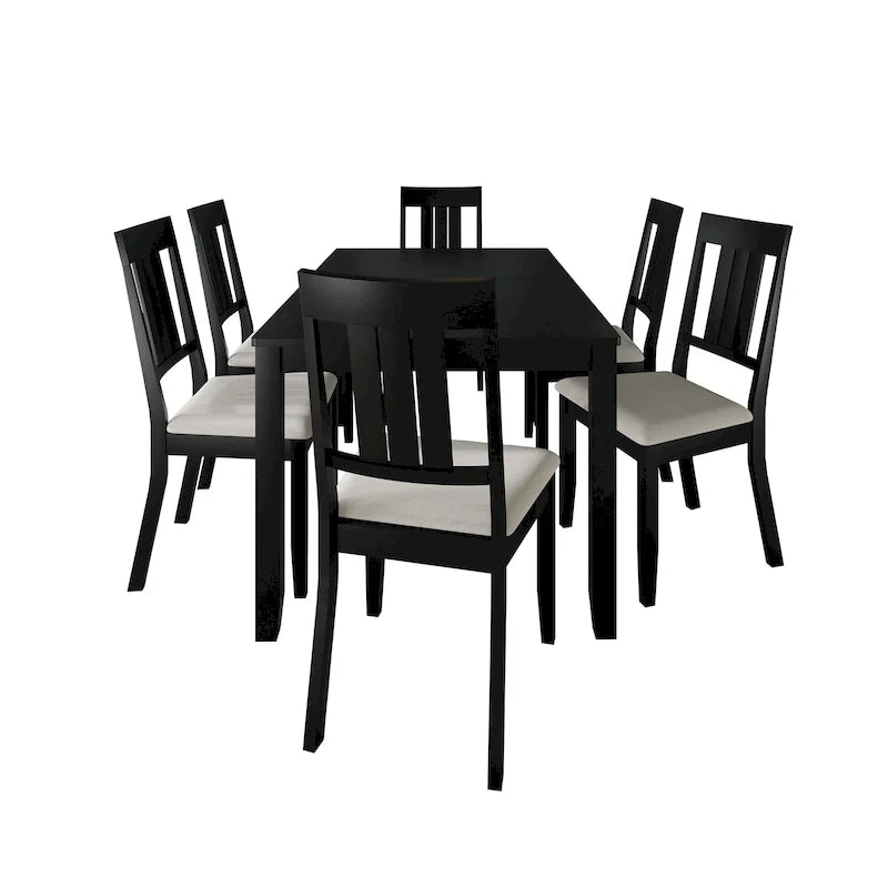 CraftPorch klassisches Esszimmer-Set aus Holz, 7-teilig