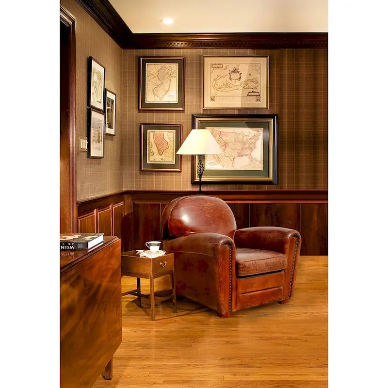 Pasargad Home Paris-clubfauteuil van echt leer, bruin