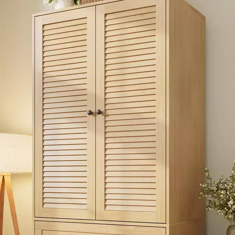 Armoire COZONY avec 3 tiroirs et 2 portes, armoire moderne en bois pour chambre, armoire blanche autoportante robuste