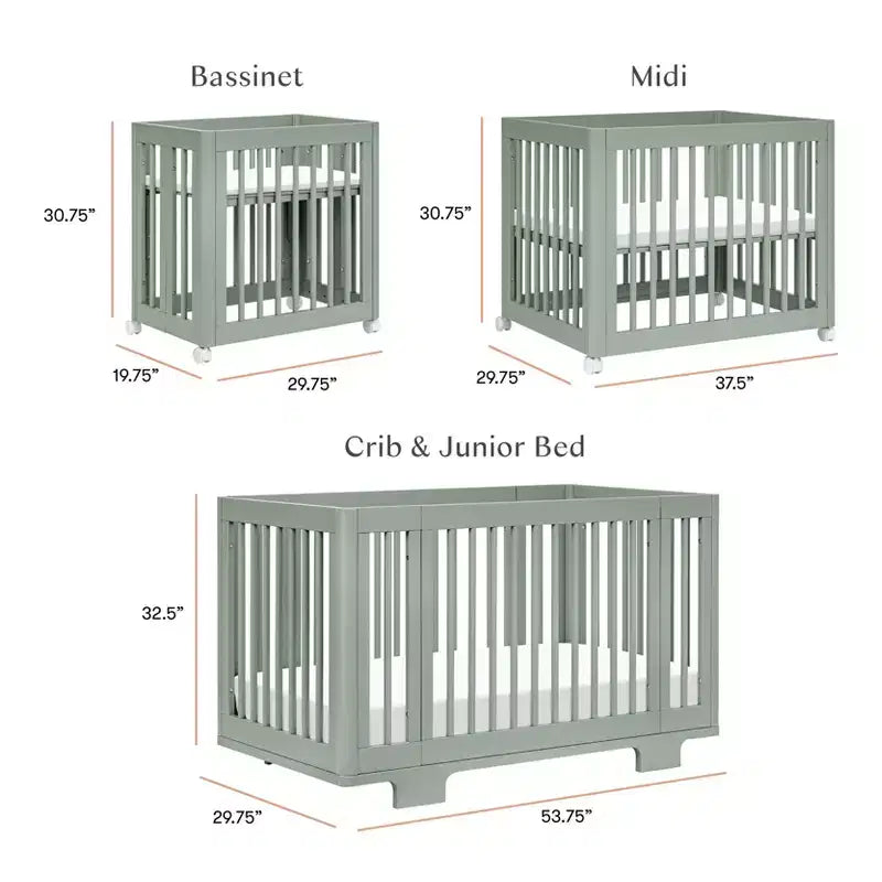Lit bébé convertible Babyletto Yuzu 8-en-1 avec kits de conversion pour toutes les étapes