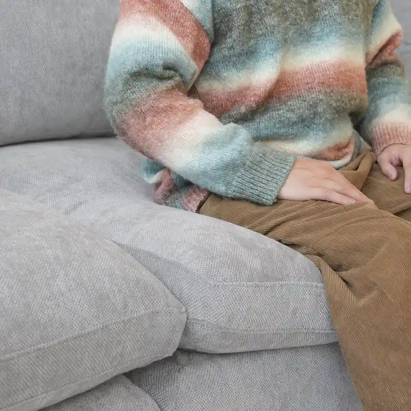 Großes Ecksofa aus Leinen für das Wohnzimmer