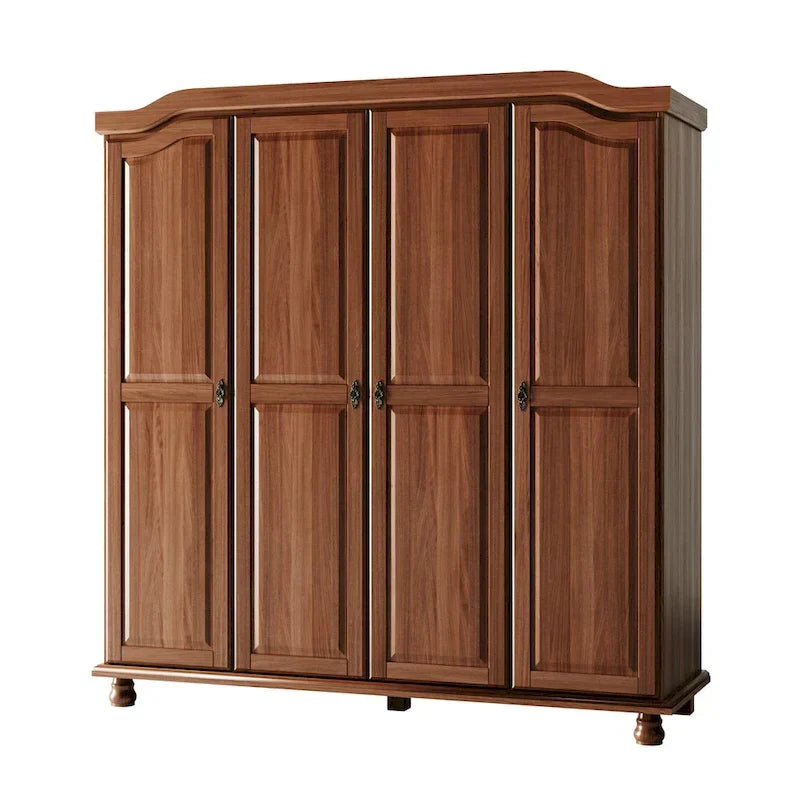 Palace Imports Kyle kledingkast met 4 deuren, 100% massief hout, met deuren van massief hout of spiegeldeuren