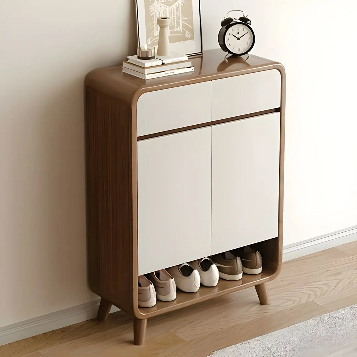 Mobile portascarpe medio in legno per corridoio, stile moderno