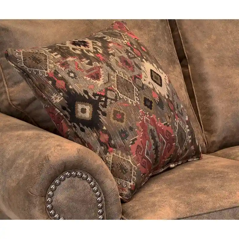 Divano letto Rancho in tessuto buckskin marrone rustico - 37 x 86 x 40