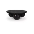 Table basse ronde en marbre avec pieds sphériques, multicolore, pour 4 personnes??