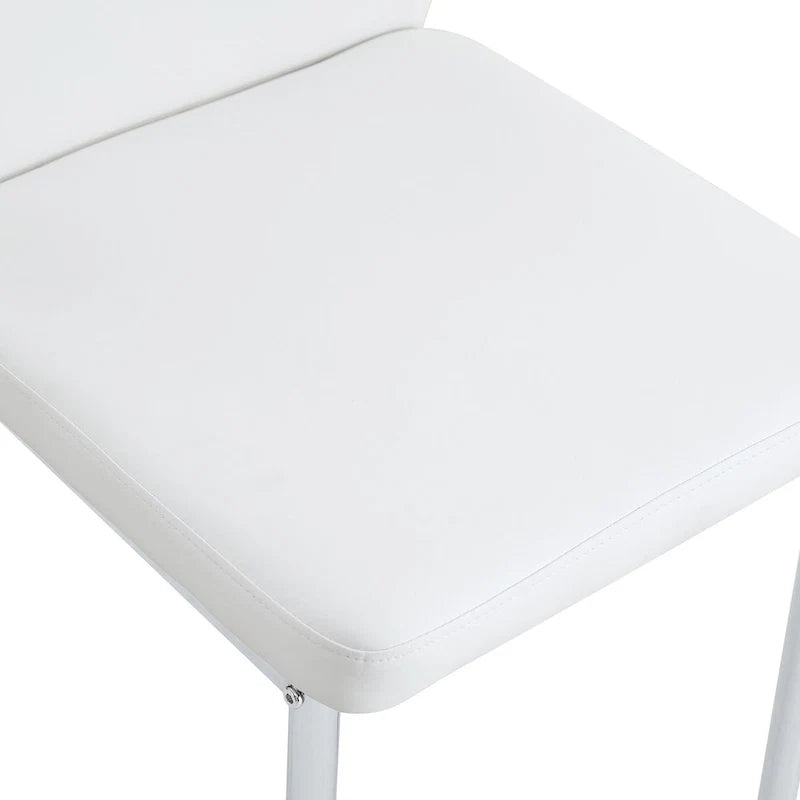 Ensemble de 6 chaises simples et élégantes, chaises de salle à manger en PU haute résilience avec pieds en métal argenté, chaises d'appoint sans accoudoirs pour la cuisine