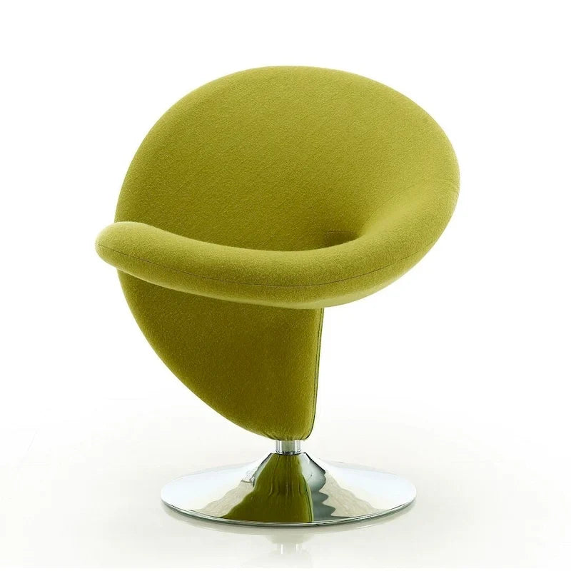 Manhattan Comfort Curl Akzent-Drehsessel aus Wollmischgewebe mit Chromgestell (2er-Set)