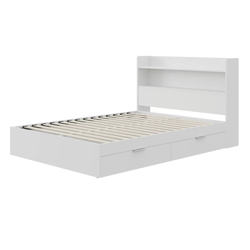 Letto con struttura a piattaforma Hunter con testiera