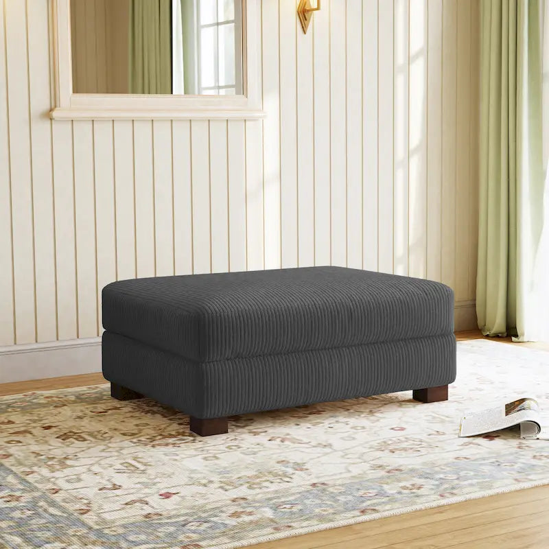 Pouf poggiapiedi moderno oversize in velluto a coste