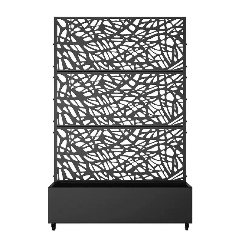 Bac à fleurs MAYEERTY avec treillis en fer noir, style 01, 72x47x16in, lot de 3 pièces