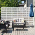 MAYEERTY, paravent d’extérieur blanc naturel pour préserver l’intimité, 72x47, lot de 6 panneaux pliants naturels pour cour et jardin