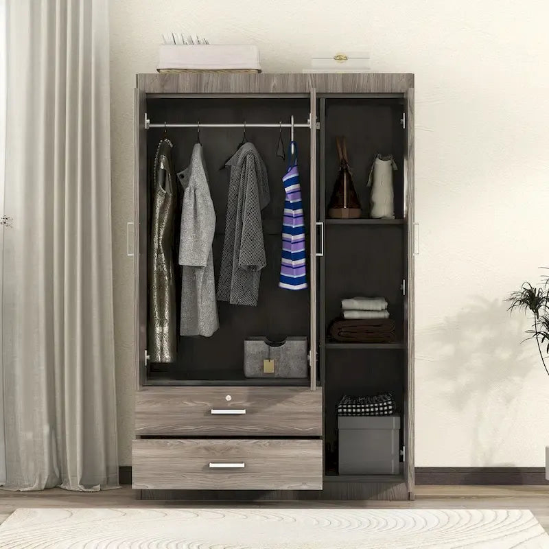 Armoire à 3 portes avec 2 tiroirs