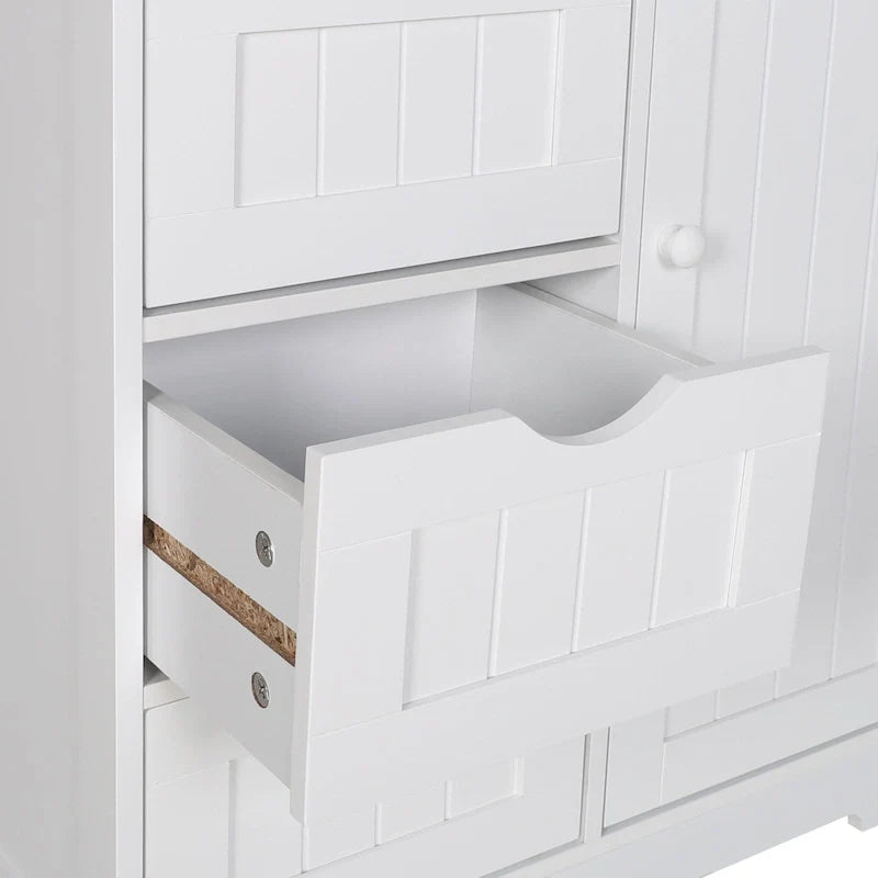 Meuble de rangement de salle de bain sur pieds VEIKOUS avec 4 tiroirs