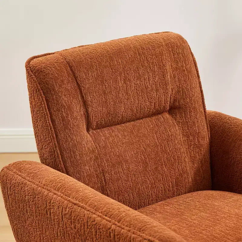 Art Leon bequemer Akzentstuhl aus Jacquard-Flanell mit Holzbeinen