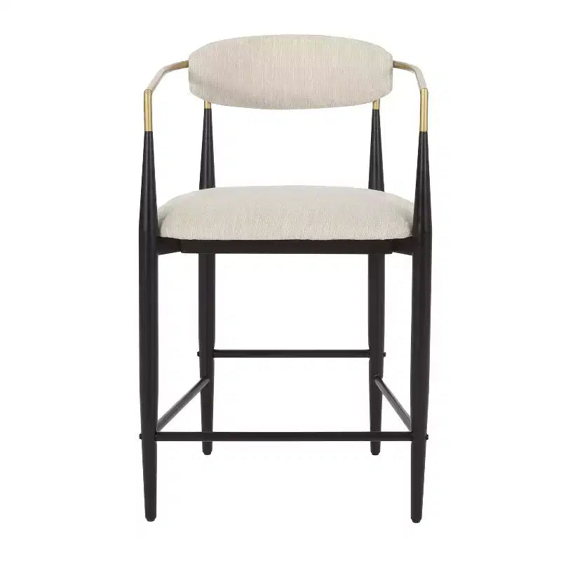 Christopher Knight Home Iwinie modernes 5-teiliges Esszimmer-Set mit rundem Holztisch mit Säulenfuß und gepolsterten Metall-Barhockern
