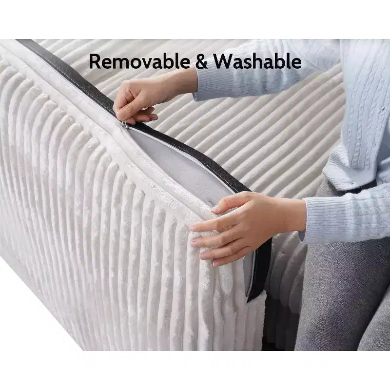 Divano componibile modulare in velluto a coste Dyonery con rivestimenti lavabili