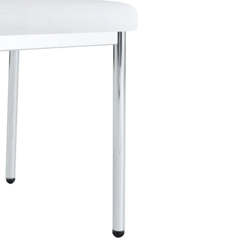 Ensemble de 6 chaises simples et élégantes, chaises de salle à manger en PU haute résilience avec pieds en métal argenté, chaises d'appoint sans accoudoirs pour la cuisine