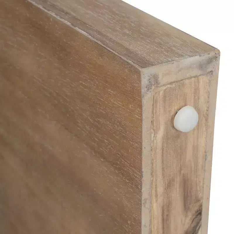 Tavolo consolle rustico Whisen, tavolo da ingresso e tavolino laterale con frontale del cassetto scanalato