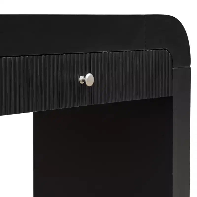 Tavolo consolle rustico Whisen, tavolo da ingresso e tavolino laterale con frontale del cassetto scanalato