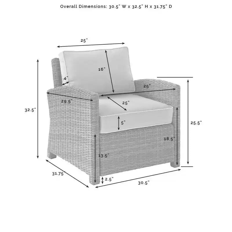 Set da esterno Bradenton in vimini, 4 pezzi - Crosley
