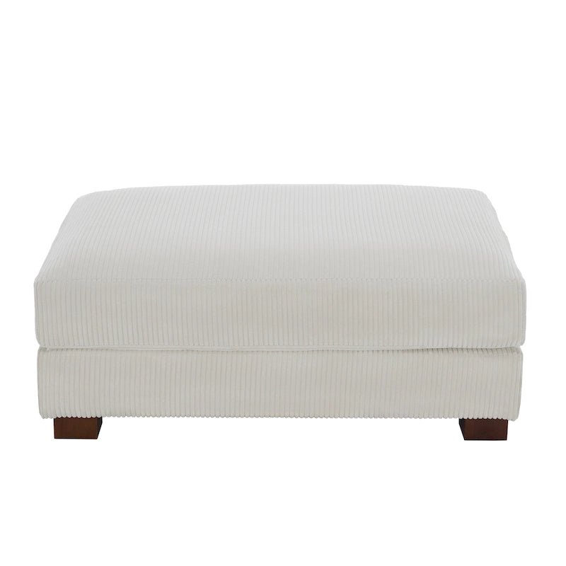 Grand pouf décoratif moderne en velours côtelé