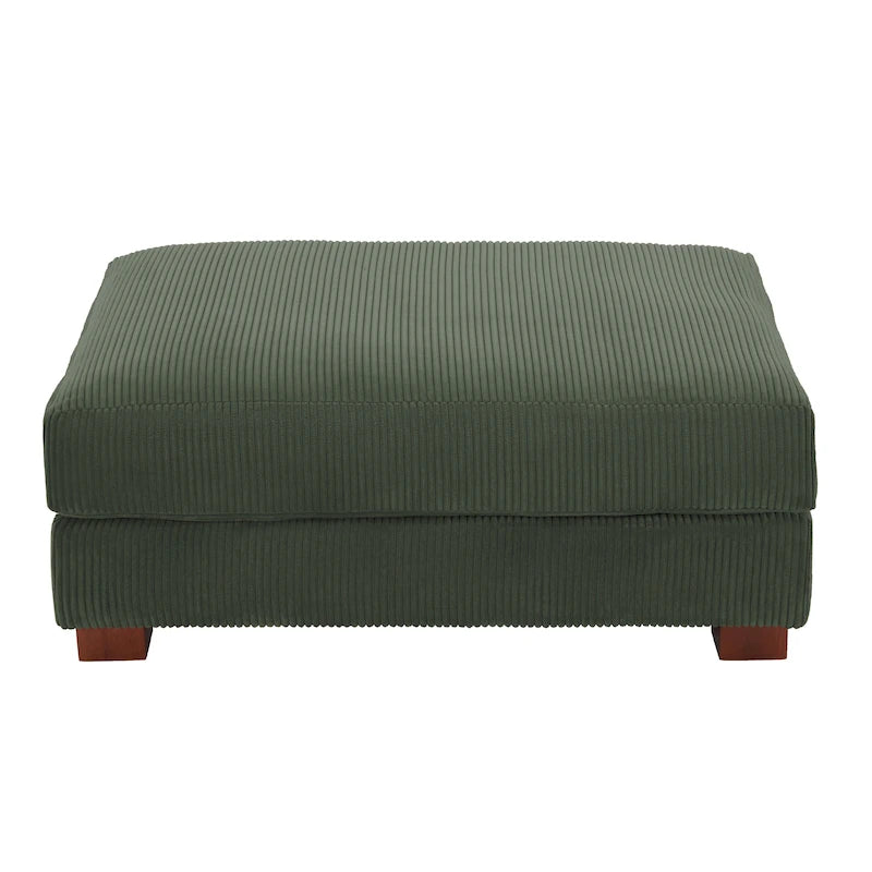 Grand pouf décoratif moderne en velours côtelé