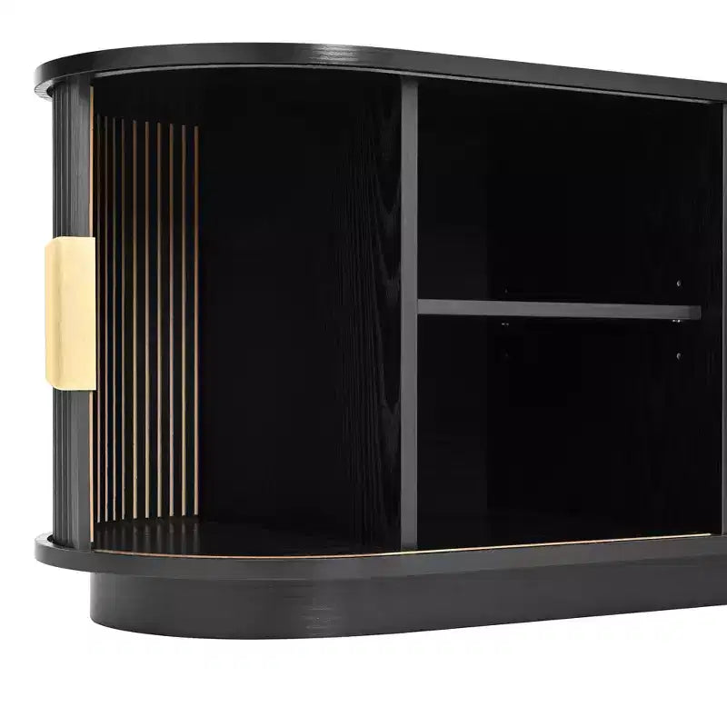 GDFStudio Roy TV-Schrank im Landhausstil aus Holz mit Schiebetür und verstellbarem Stauraum