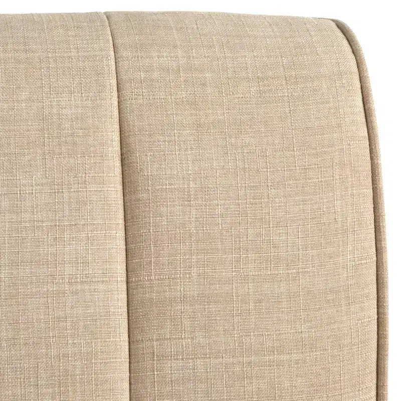 Set da pranzo con panca Lifestorey Kerrington a schienale scanalato, 4 pezzi, color noce e crema: tessuto effetto lino, tavolo con base a colonna