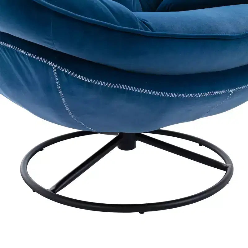 Okak Samt-Sessel mit Hocker, moderner Sessel ohne Armlehnen im Mid-Century-Stil, bequemer, weicher Sessel zum Fernsehen und Spielen