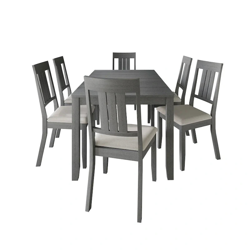 CraftPorch klassisches Esszimmer-Set aus Holz, 7-teilig
