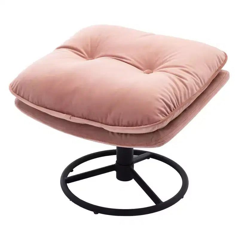 Okak Samt-Sessel mit Hocker, moderner Sessel ohne Armlehnen im Mid-Century-Stil, bequemer, weicher Sessel zum Fernsehen und Spielen