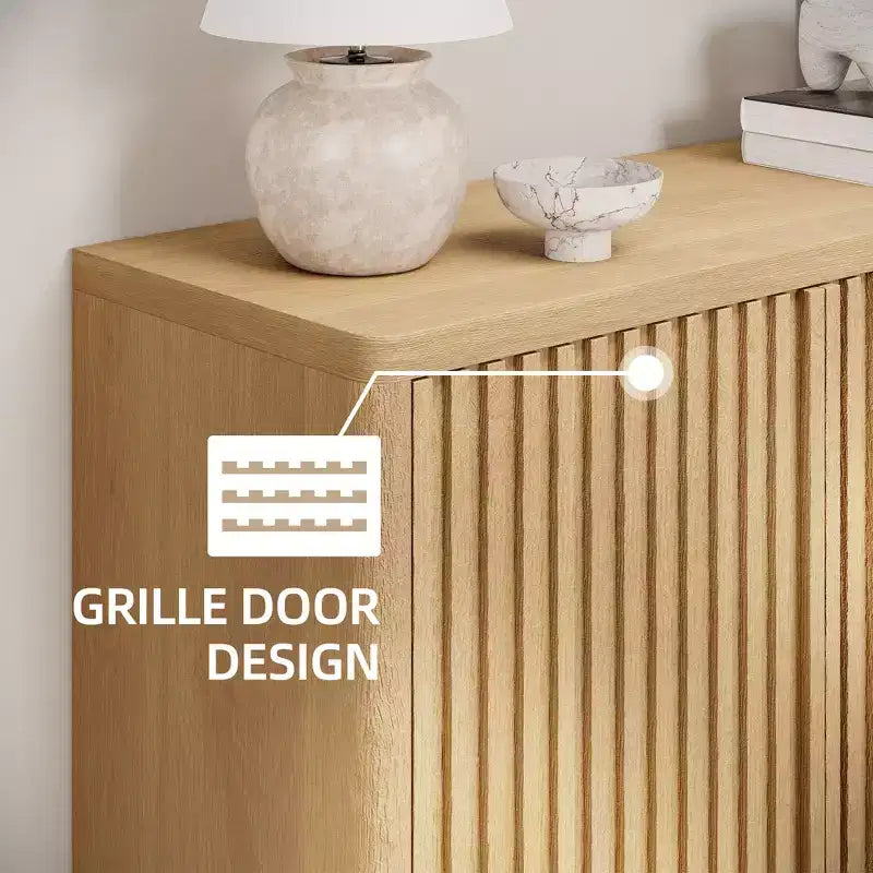 Acekool 46, meuble à chaussures avec porte cannelée, meuble de rangement à 5 niveaux, banc rustique pour entrée et couloir, 41.5H