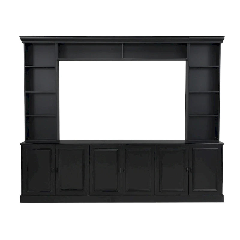 4-teiliges Entertainment-Center-Wandset mit Brücke für Fernseher bis zu 70 , TV-Ständer W/verstellbare Regale, große Medienkonsole