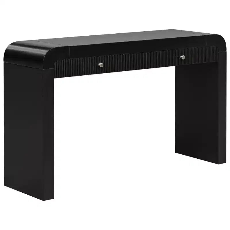 Tavolo consolle rustico Whisen, tavolo da ingresso e tavolino laterale con frontale del cassetto scanalato