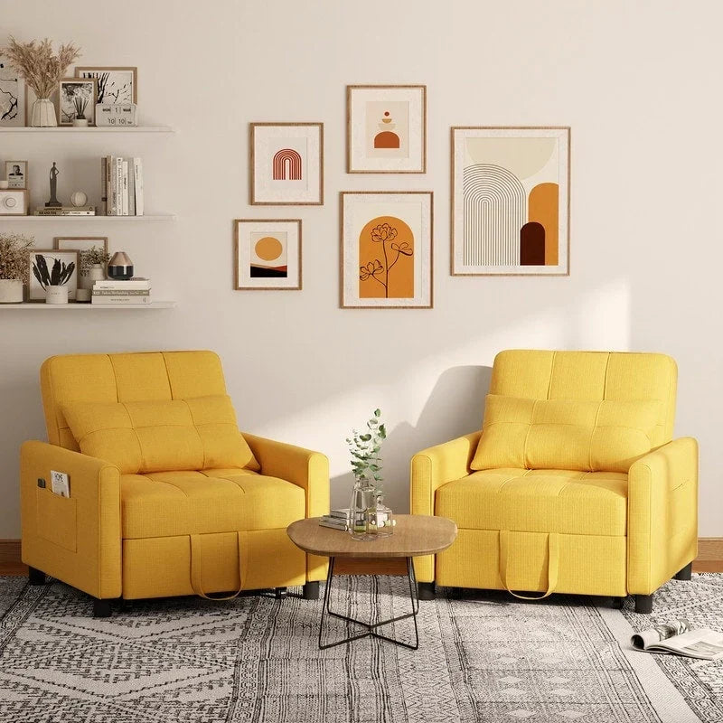 Divano letto trasformabile 3 in 1 con schienale regolabile, poltrona-divano estraibile, letto pieghevole convertibile per soggiorno
