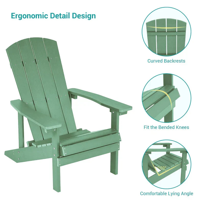 Set di 4 sedie Adirondack da esterno in legno resistente agli agenti atmosferici Bonosuki