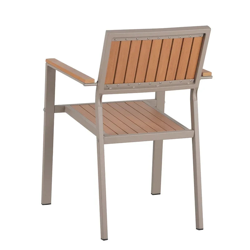 7-teiliges ausziehbares Outdoor-Essset mit ausziehbarem Tisch und 6 Armlehnstühlen