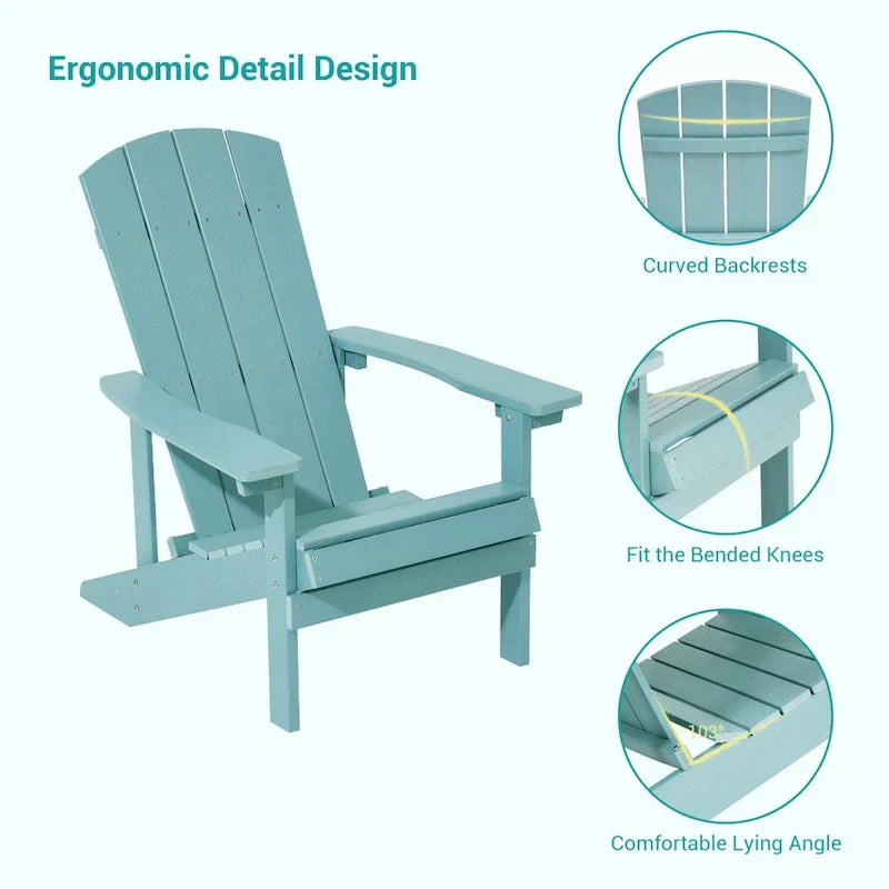 Set di 4 sedie Adirondack da esterno in legno resistente agli agenti atmosferici Bonosuki