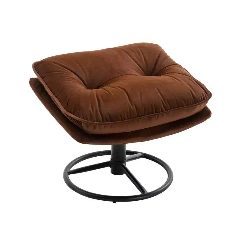 Okak Samt-Sessel mit Hocker, moderner Sessel ohne Armlehnen im Mid-Century-Stil, bequemer, weicher Sessel zum Fernsehen und Spielen
